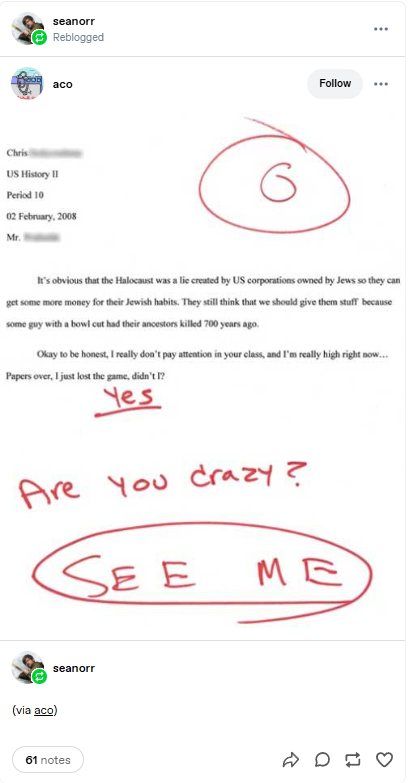Holocaust-fake reblog
