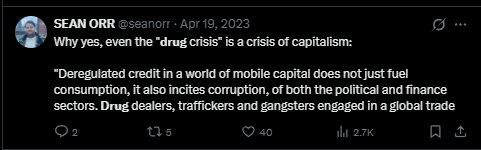 Drug crisis is capitalism’s fault