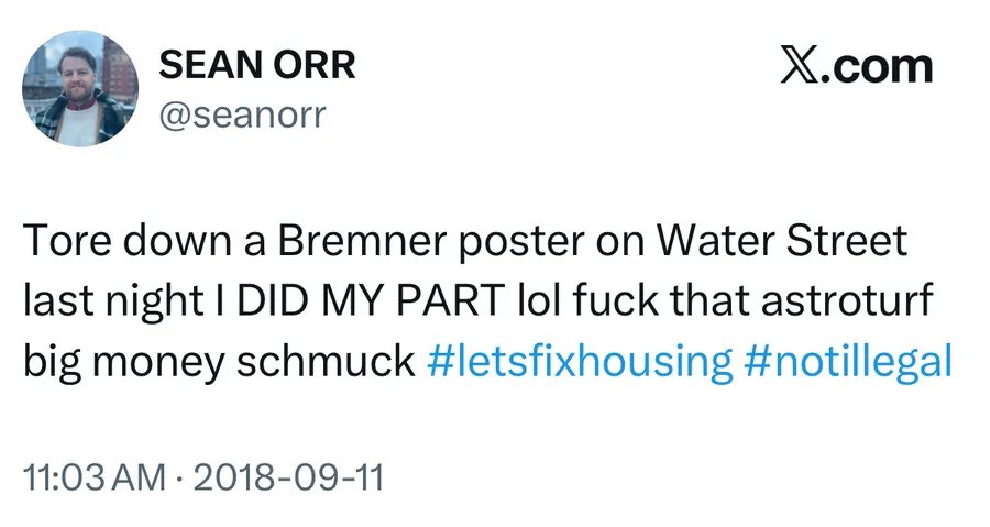 Tore down a Bremner poster
