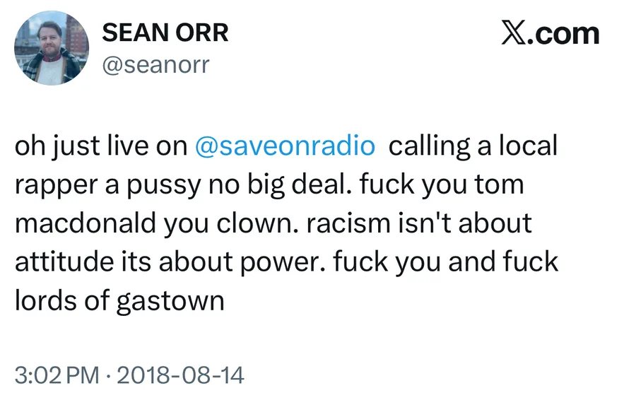 Calls out Tom MacDonald on the radio