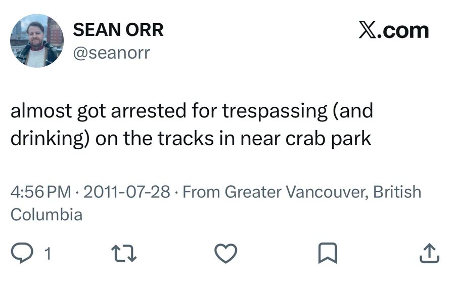 Trespassing near Crab Park