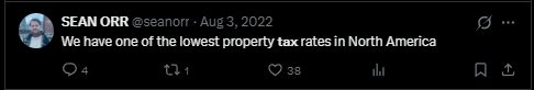 Property tax is low in Vancouver