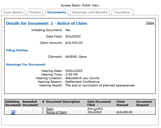 Small claims — Gene Aikens