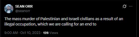 Israel an illegal occupation — 10 October 2023