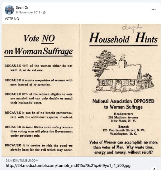 Vote against women’s suffrage