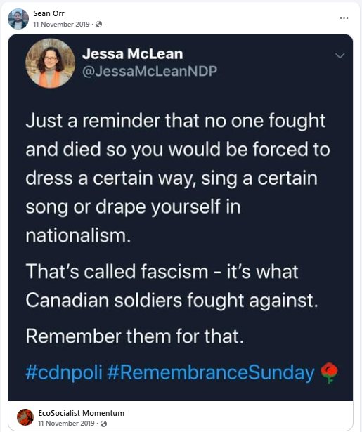 Singing the anthem is fascist