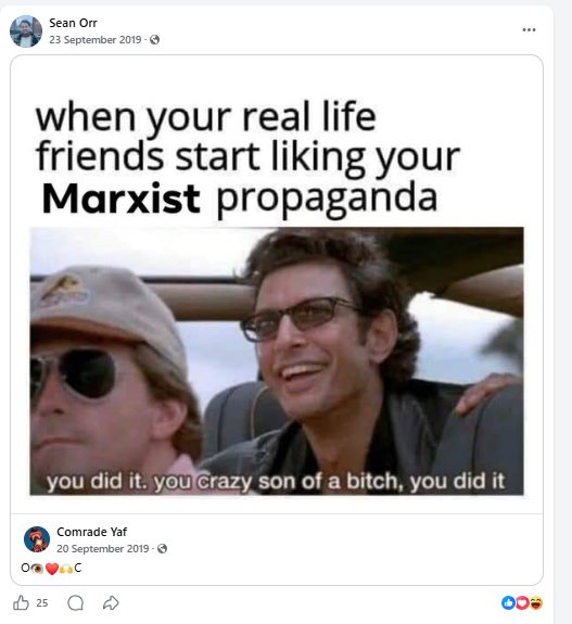 Makes Marxist propaganda