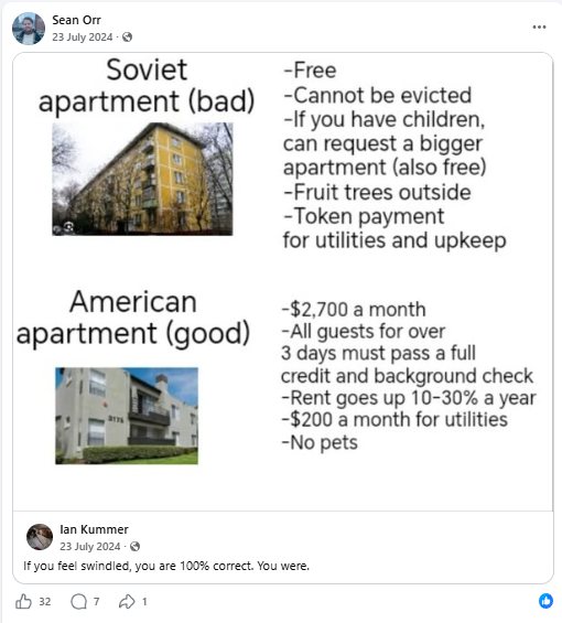 Supports Soviet-style housing