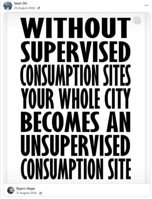 Supports overdose prevention sites